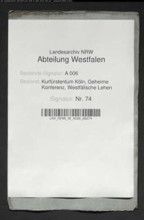 Gesuch der verwitweten Frau von Berswordt um Verkauf des Lehens Scheidingen