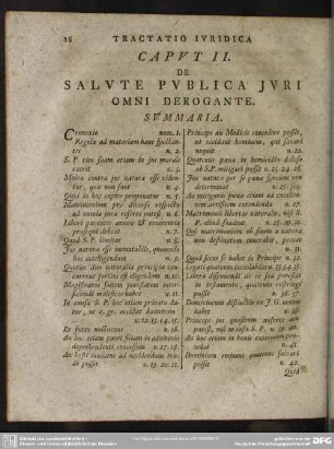 Caput II. De Salute Publica Iuri Omni Derogante
