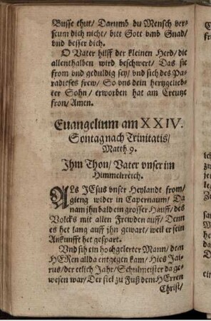 Evangelium am XXIV. Sontag nach Trinitatis/ Matth. 9.