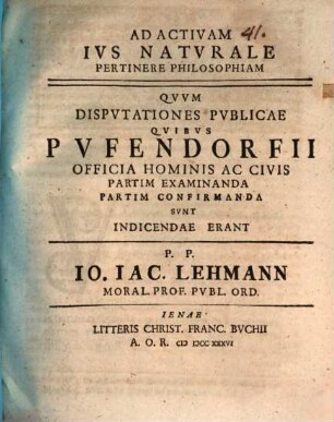 Ad activam ius naturale pertinere philosophiam
