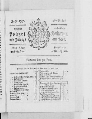 26tes Stück., Ausgabe vom 30. Juni 1790