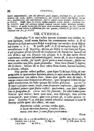 VIII. Curiosa.