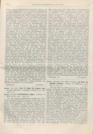 669-670 [Rezension] Bovon, Jules, Jésus et l‘église des premiers jours. Esquisses historiques