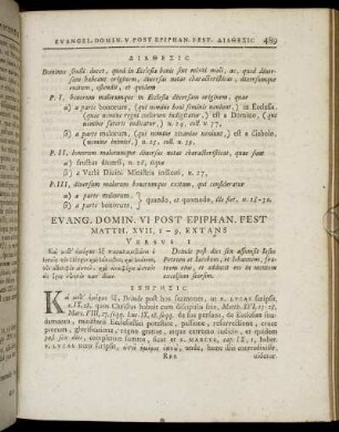 Evang. Domin. VI. Post Epiphan. Fest, Matth. XVII, 1 - 9, Extans