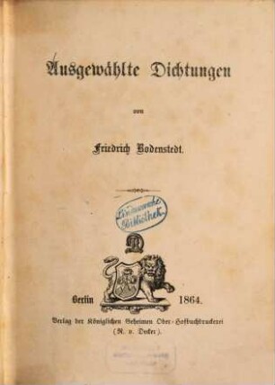 Ausgewählte Dichtungen