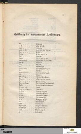 Erklärung der vorkommenden Abkürzungen