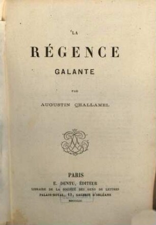 La régence galante