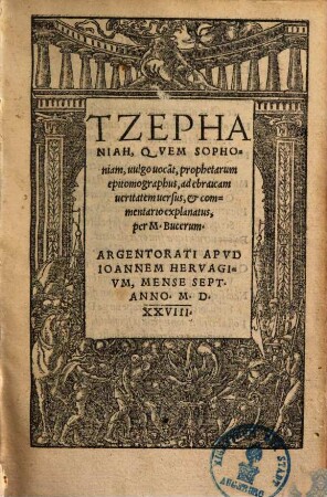 Tzephaniah, quem Sophoniam, vulgo voca[n]t, prophetarum epitomographus