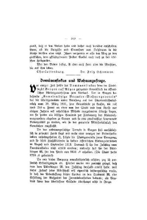 Domänenfiskus und Wohnungsfrage