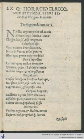 Ex elegiis Horatii Flacci
