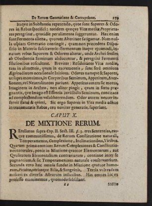 Caput X. De Mixtione Rerum.
