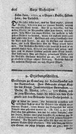 Vorübugen zur Erweckung der Aufmerksamkeit und des Nachdenkens. 2.verb.Aufl.