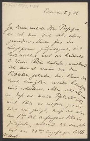 Brief an Unbekannt : 05.09.1886
