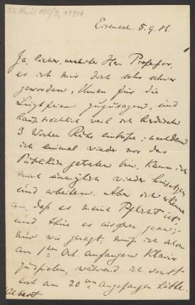Brief an Unbekannt : 05.09.1886