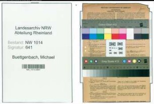 Entnazifizierung Michael Buettgenbach , geb. 24.02.1908 (Arbeiter)