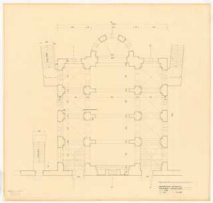Evangelisches Diakonissenkrankenhaus Bethanien, Berlin-Kreuzberg Umbau. Schwesternspeisesaal: Speisesaal Erdgeschoss Grundriss 1:50