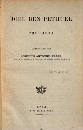 Joel Ben Pethuel : propheta