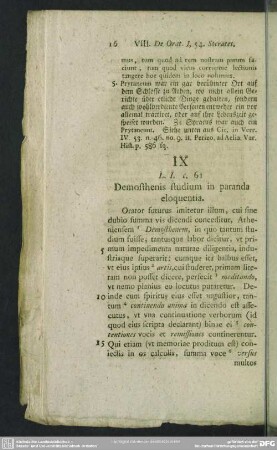 IX L. I. c. 61 Demosthenis studium in paranda eloquentia