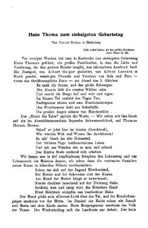 Hans Thoma zum siebzigsten Geburtstag