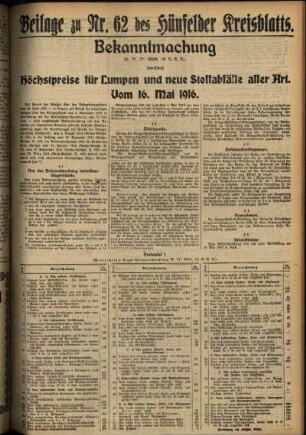 Zweite Ausgabe vom Dienstag, den 23. Mai 1916.