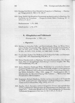 8. Alltagskultur und Volkskunde