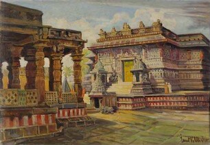 Die Ostseite des Shivatempels Belur. (Mysore)