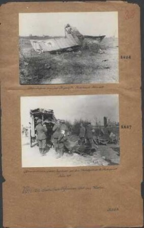 Abgeschossenes englisches Flugzeug bei Bertincourt