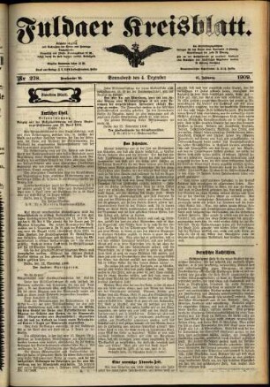 Zweite Ausgabe vom Samstag, den 04. Dezember 1909.
