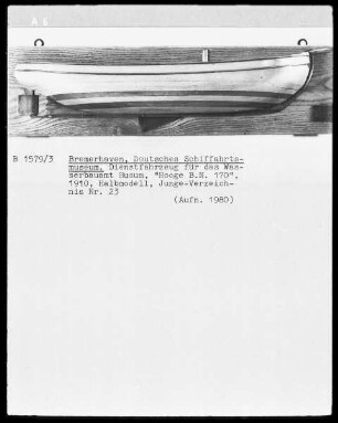 Dienstfahrzeug für das Wasserbauamt Husum "Hooge B.N. 170", 1910, Halbmodell, Junge-Verzeichnis Nr. 23