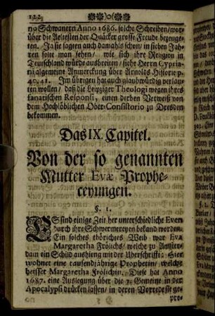 Das IX. Capitel. Von der so genannten Mutter Evæ Propheceyungen.