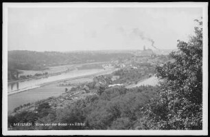 Meißen. Blick von der Bosel ins Elbtal, Richtung Meißen