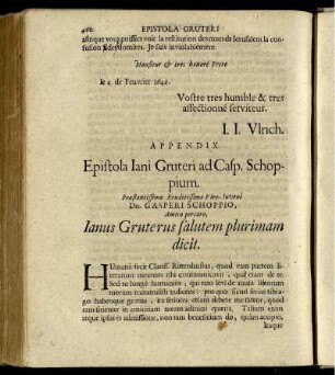 Jani Gruteri Epistola ad Casp. Scioppium.
