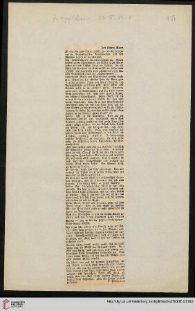 Der sichere Mann, Ztgsausschn. aus: Die Propyläen. Wochenschrift der Münchener Zeitung 24.10.1919