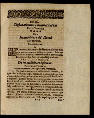 Disputationum Pneumaticarum Partis Generalis Nona