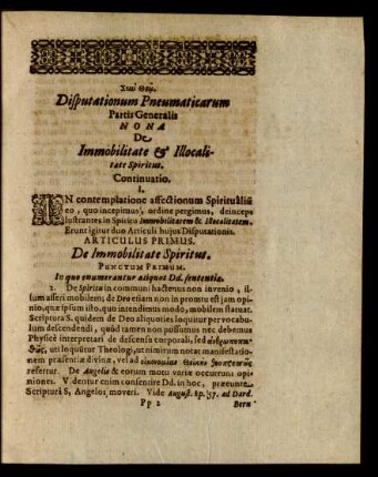 Disputationum Pneumaticarum Partis Generalis Nona