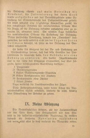 IX. Meine Absetzung
