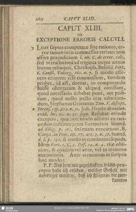 Caput XLIII. De Exceptione Erroris Calculi