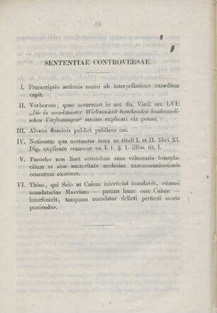 Sententiae controversae.