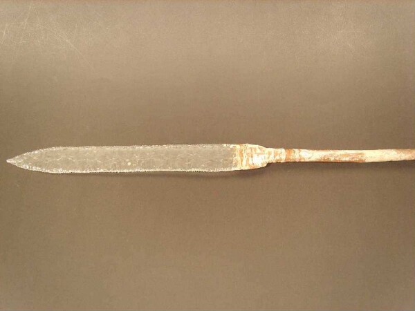 Spear with glass tip