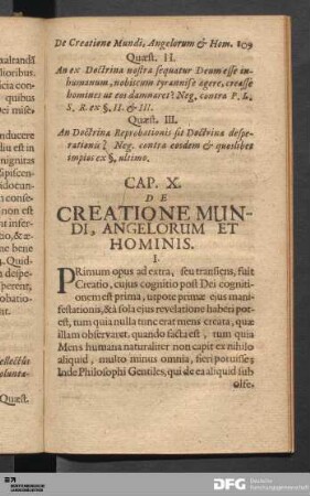 Cap. X. De Creatione Mundi, Angelorum Et Hominis.
