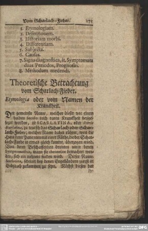Theoretische Betrachtung vom Scharlach-Fieber