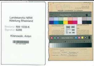 Entnazifizierung Anton Kilanowski , geb. 19.09.1893 (Lehrer)