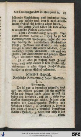 Zweytes Capitel. Rechtliche Betrachtung dieser Materie.