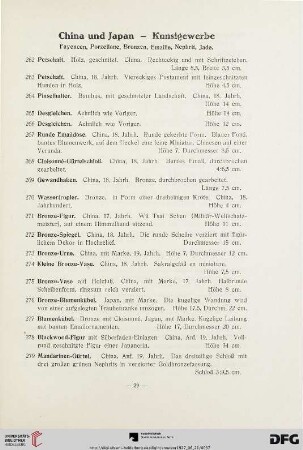 China und Japan - Kunstgewerbe (Nr. 262 - 317)