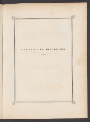 Schwabacher und Gothische Schriften