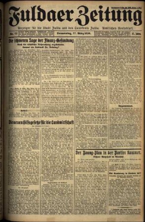 Ausgabe vom Donnerstag, den 27. März 1930.