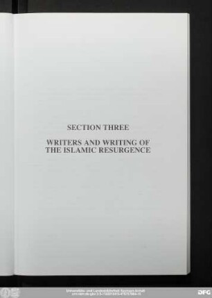 Section Three Writers And Writing Of The Islamic Resurgence