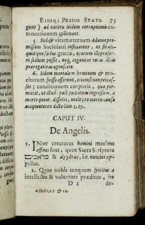 Caput IV. De Angelis.