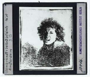 Rembrandt, Junger Mann, rufend (Selbstbildnis?) (Radierung B013)