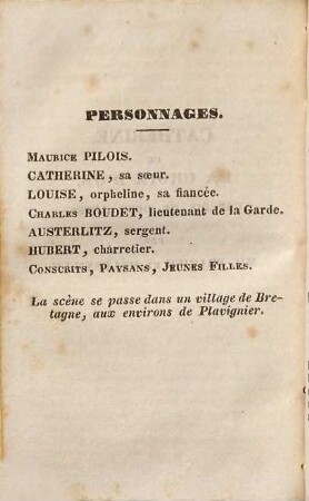 Catherine, ou La croix d'or : [comédie en deux actes]